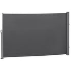 Outsunny Retractable Side Awning with Resistance to UV Rays & Wind - 118" x 71" - Grey-Flexible side awnings for outdoor and indoor use
