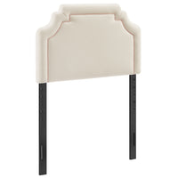 Modway Magnolia Stain-Resistant Performance Velvet Twin Size Headboard - Alabaster/Pink-Stain-Resistant Performance Velvet Upholstery