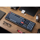 Keychron V6 Max Knob Version Swappable RGB Backlight - Brown Switch - Black-Tri-mode connectivity (2.4 GHz, Bluetooth, and wired) for versatile use across multiple devices