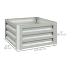 Outsunny Raised Garden Bed with Galvanized Steel Frame - 23.5" L x 23.5" W x 12" H - Light Grey - 2 Pack-Galvanized steel material is powder coating for outdoor use 