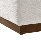 Modway Tilden 17" Square Boucle Upholstered Ottoman - Cloud/Walnut-8