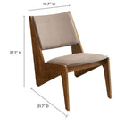 Modway Rylina Vegan Leather Accent Chairs - Walnut Brown - Set of 2-Rubberwood Frame