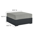 Modway Tahoe Outdoor Patio Powder-Coated Aluminum Ottoman - Grey-Powder-Coated Aluminum