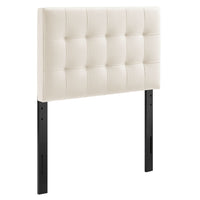 Modway Lily Stain-Resistant Performance Velvet Twin Size Headboard - Alabaster-Stain-Resistant Performance Velvet Upholstery
