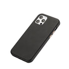 General Supply Goods + Co iPhone 12/12 Pro Vegan Leather Case with Metallic Buttons and MagSafe Compatible - Black-Dimensions: 0.4"L x 3"W x 5.8"H