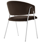 Modway Nella Upholstered Performance Velvet Dining Chair - Chocolate Brown - 2 Pack-8