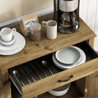 HOMCOM Farmhouse 31.5" L Sideboard Buffet Cabinet with Storage - Natural Wood-Assembly is required