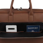 Bugatti Wellington Briefcase for Laptops up to 15.6" - Cognac-Reinforced top carry handles