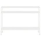 Hudson&Canal Ricardo 42"W Console Table with Metal Shelves - Matte White-Features a metal top and shelves