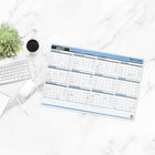 Day-Timer 2027 Flexible Erasable Vertical/Horizontal Wall Planner - 23-7/8" H x 36" W - Blue - Bilingual-Reversible: side one - vertical yearly dated, block size: 1.1" x 1.4", side two - horizontal yearly dated, block size: 1" x 1.1"