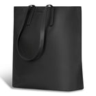 Champs Onyx Leather Vertical Tote - Black-Laptop compartment
