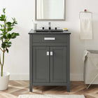 Modway Laguna 24" Bathroom Vanity - Grey/Black-Painted MDF