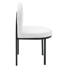 Modway Isla Channel Tufted Upholstered Fabric Dining Side Chair - Black/White-Channel Tufted Accents