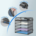 ShoppingAll Metal Mesh 5-Tier Tray Letter and File Desk Organizer with Handle-Multi-Purpose 5-Tier Storage – Ideal for organizing A4 paper, files, mail, notebooks, and more - great for office, home, or classroom use