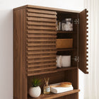 Modway Render Over the Toilet Bathroom Storage Cabinet - Walnut-Soft-Close Hinges