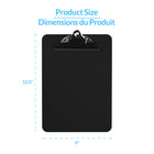 Davis Group Spring Clipboards - Letter Size - 9" W x 12" H - Black - 6 Pack-Spring Clip