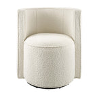 Modway Della Boucle Fabric Swivel Chair - Ivory-Weight Capacity: 330 lb