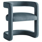 Modway Winslow Barrel Performance Velvet Dining Chair - Cadet Blue-Barrel Dining Chair