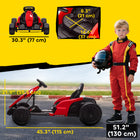 Qaba 24V Kids Electric Go Kart with Dual 150W Motors - Red-Smooth wheels allow for exciting, movie-like drifts with complete control 