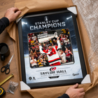 Frameworth Carolina Hurricanes 2026 Stanley Cup Champions: Taylor Hall Ice Design PhotoGlass Framed Photo - 18" W x 22" H-Product-type accurate build: PhotoGlass construction fuses the image to the glass itself and the glass surface wipes clean with a soft dry cloth