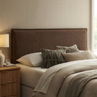 Modway Camille Upholstered Linen Blend King Size Headboard - Cocoa-Padded Pillow Design