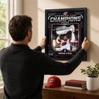Frameworth Carolina Hurricanes 2026 Stanley Cup Champions: Jordan Staal Shield Design PhotoGlass Framed Photo - 18" W x 22" H-Product-type accurate build: PhotoGlass construction fuses the image to the glass itself and the glass surface wipes clean with a soft dry cloth