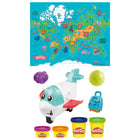 Play-Doh F8804 Airplane Explorer Starter Set-World map inspired playmat: Have fun making travel themed shapes with the different molds and matching the shapes on the mat (psst..the mat can also help with cleanup!) 
