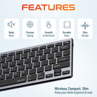 Delton N35 Portable Wireless Keyboard and Mouse Combo - Silver-The bluetooth keyboard is constructed with durable and smooth keys, designed to extend use while providing a comfortable typing experience.