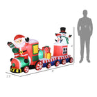 Outsunny 8' Inflatable Train with Santa Claus Christmas Decoration-Certified IP44 polyester cloth is suited for indoor and outdoor use