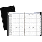 AT-A-GLANCE 2026 Premiere Monthly Planner - 11-7/8" H x 7-7/8" W - Black - Bilingual-Page size: 11-7/8" H x 7-7/8" W