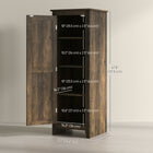 HOMCOM 48" H Kitchen Pantry Cabinet with Barn Door - Brown Wood Grain-Farmhouse style with barn door complements any kitchen decor 