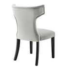 Modway Curve Performance Velvet Dining Chairs - Light Grey - 2 Pack-Assembly Required