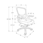 Monarch Specialties 7367 Ergonomic Mesh Office Chair - Black-10