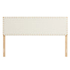 Modway Sparta Weave Vegan Leather King Headboard - Natural Beige-5 Height-Adjustable Mounting Positions