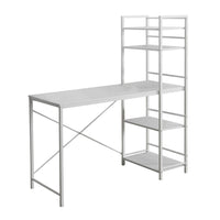 Monarch Specialties 7165 48" Computer Desk - White Top/White Metal-This compact and modern 48"l computer desk with side storage in a white laminate finish is the perfect space saving solution for a contemporary home office.