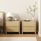 Manhattan Comfort Linda 24" Modern 2-Drawer Nightstand Set - Natural Oak-Includes 2 Spacious Drawers with .75 Extension