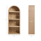 Modway Caleb 4 Arched Display Shelf Bookcase - Tan-Four Open Shelves