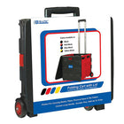 BAZIC Products Folding Cart on Wheels w/Lid Cover - 16" x 18" x 15" - Black/Red-Size: 16"x18"15"(when expanded); 18"x18"x4"(when folded)