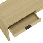 Manhattan Comfort Grace 54" Modern Desk - Natural Oak and Black-Crafted with smooth solid wood rounded corners and a minimalist silhouette for a modern yet classic appeal