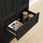 HOMCOM 71" H Farmhouse Kitchen Pantry Cabinet - Black-Material: MDF 