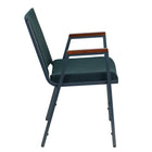Flash Furniture HERCULES Series Heavy Duty Green Patterned Fabric Stack Chair with Arms-550 lb. Weight Capacity