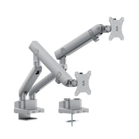 Uplite 17" to 35" Fully Adjustable Dual Monitor Mount - Sliver-Fits most screens 17" to 35" in size with 75x75mm or 100x100mm backside mounting holes