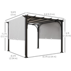 Outsunny 10 ft W x 10 ft L Outdoor Pergola Patio Gazebo Canopy - White-Top canopy can be sliding in sides to keep the shading area