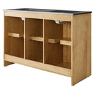 Modway Appia 48" Double Sink Bathroom Vanity - Oak/Black-Adjustable Shelf
