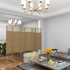 HOMCOM 6 Panel Wave Fiber Freestanding Room Divider for Home Office - Natural-It features a diamond woven fibre design paper panel in a natural tone
