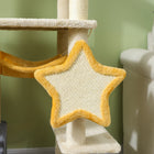 PawHut 63" Star and Moon Themed Cat Tree Tower - Beige-Moon and star theme complements home decor 