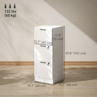 HOMCOM 3-Drawer Letter/A4 Filing Cabinet with Lock - White-Anti-tip kit enhances safety by preventing tipping
