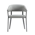 Manhattan Comfort Belle 22.4" Modern Textured Leatherette Upholstered Dining Chair - Stone Grey-Modern Dining Chair for Dining Room and Task Use