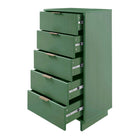 Manhattan Comfort Granville 23.62" Modern Tall Narrow Dresser - Sage Green-Open Contemporary Mop Base Side Legs. Adding Seamless Fashion Design and Durability.