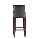 Manhattan Comfort Fifth Avenue 19" Traditional Faux Leather Upholstered Bar Stool - Pebble Grey - 2 Pack-22.5" L x 23" W x 45" H
